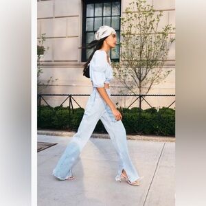 Zara linen blend crop top